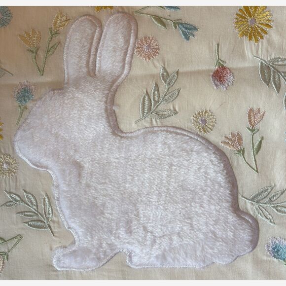 Bunny Love Embroidered 3D Decorative Easter Spring Table Runner 14" W x 72" L - Picture 3 of 4